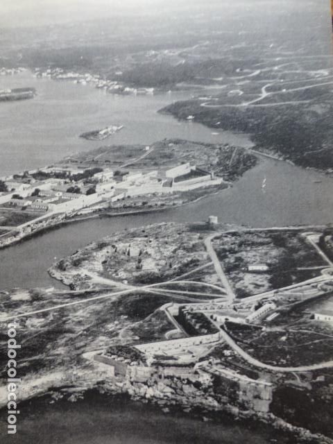 Old Documents: MAHON MENORCA VISTA AEREA ANTIGUO HUECOGRABADO