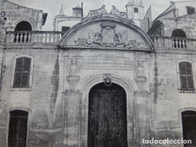 Documentos antiguos: CIUDADELA MENORCA PALACIO DE TORRE SAURA ANTIGUO HUECOGRABADO
