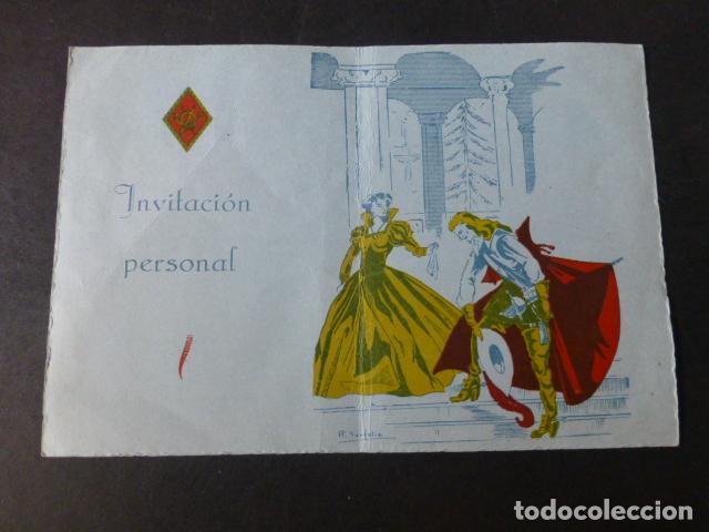 Alte Dokumente: TOLEDO ACADEMIA DE INFANTERIA INVITACION BAILE DE GALA TEATRO DE ROJAS 1948