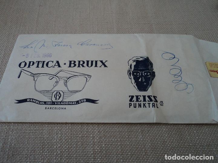 Documentos antiguos: sobre de optica bruix con tres tarjetas en interior 1961 - Foto 1