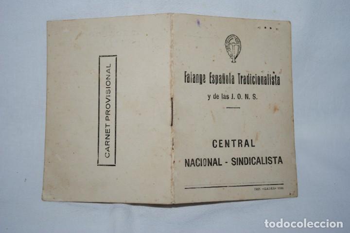 Documentos antiguos: CARNET DE LA FALANGE , CADIZ 1939 . - Foto 1