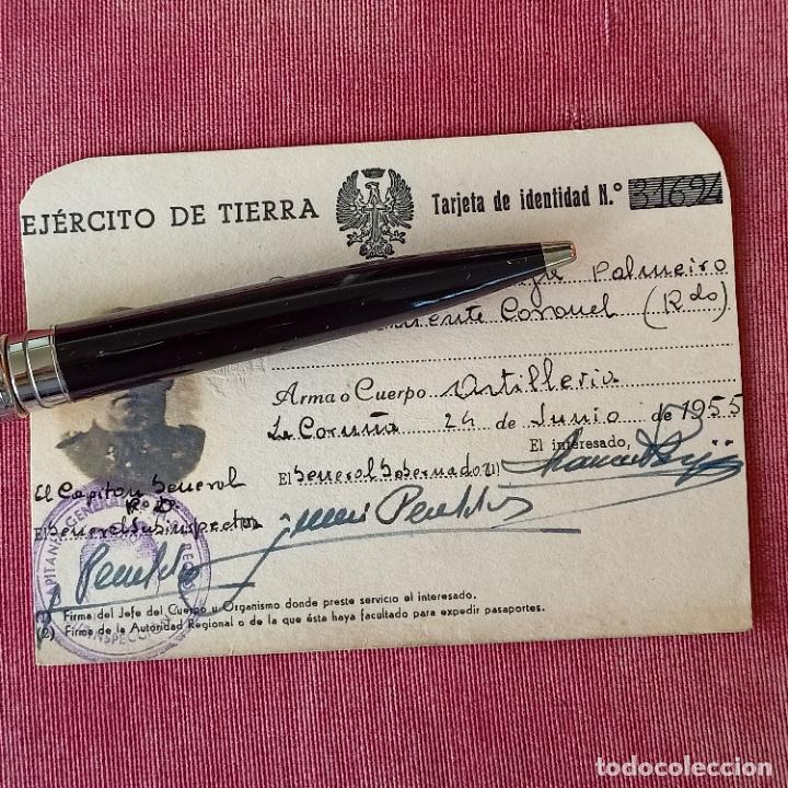 Documentos antiguos: CARNET TARJETA DE IDENTIDAD. 1955. TENIENTE CORONEL DE EJ&Eacute;RCITO DE TIERRA.