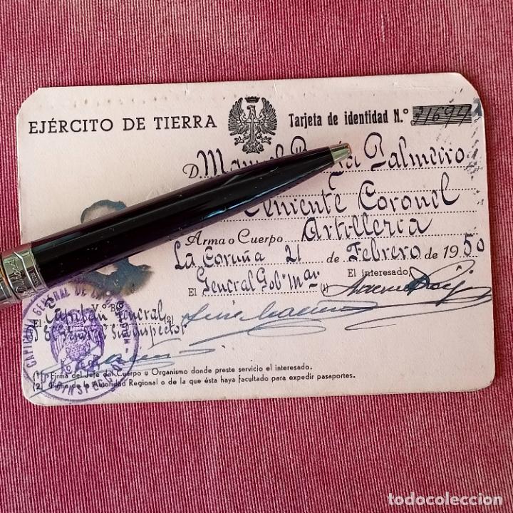 Documentos antiguos: CARNET TARJETA DE IDENTIDAD. 1950. TENIENTE CORONEL DE EJ&Eacute;RCITO DE TIERRA.