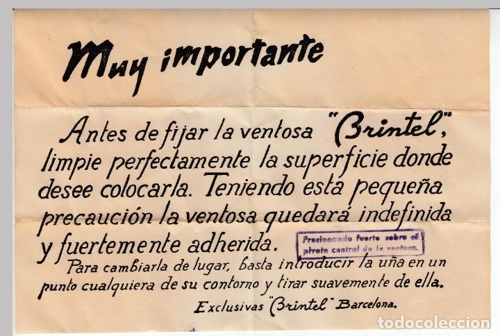 Documentos antiguos: BARCELONA VENTOSA BRINTEL PAPEL DE PROPAGANDA - Foto 1