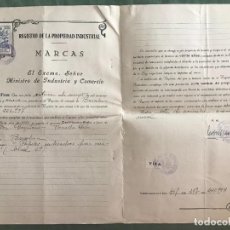Documentos antiguos: CERTIFICADO REGISTRO PROPIEDAD INDUSTRIAL - EXPEDIENTE PARA REGISTRAR LA MARCA - VIRA - AÑO 1949