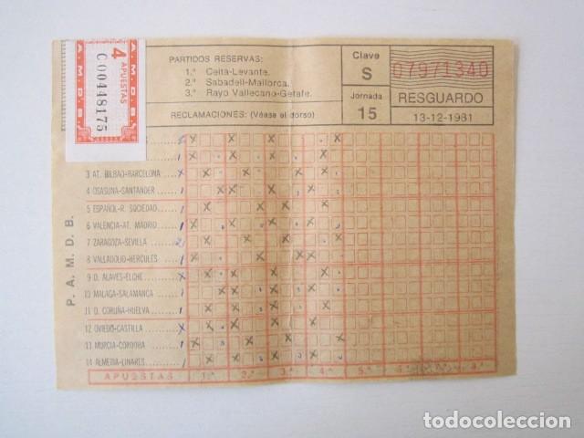 Documentos antiguos: QUINIELA 1981 - Foto 1
