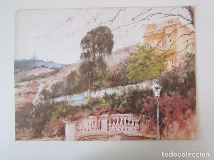 Documentos antiguos: BONITA PINTRA EL TIBIDABO DE A. ESTRADA VILARRASA PARA ENMARCAR