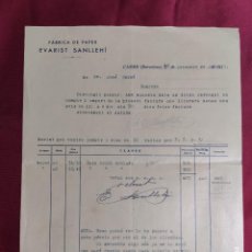 Documentos antiguos: FACTURA MEMBRETE. FABRICA DE PAPER. EVARIST SANLLEHI. BARCELONA 1937