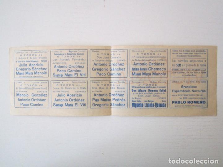 Documentos antiguos: PROGRAMA TAURINO DE MALAGA 1961 CERVEZAS VICTORIA - Foto 2