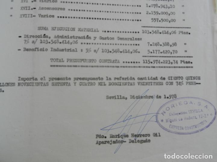 Documentos antiguos: PROYECTO DE EDIFICIOS DE VIVIENDAS ... - C/ VALLE, MU&Ntilde;OZ TORRERO Y M. AUXILIADORA, SEVILLA - NORIEGA - Foto 3