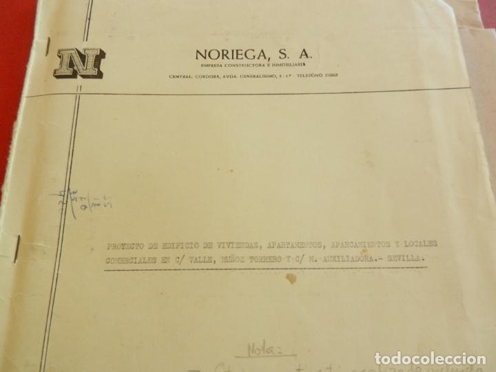 Documentos antiguos: PROYECTO DE EDIFICIOS DE VIVIENDAS ... - C/ VALLE, MU&Ntilde;OZ TORRERO Y M. AUXILIADORA, SEVILLA - NORIEGA - Foto 8