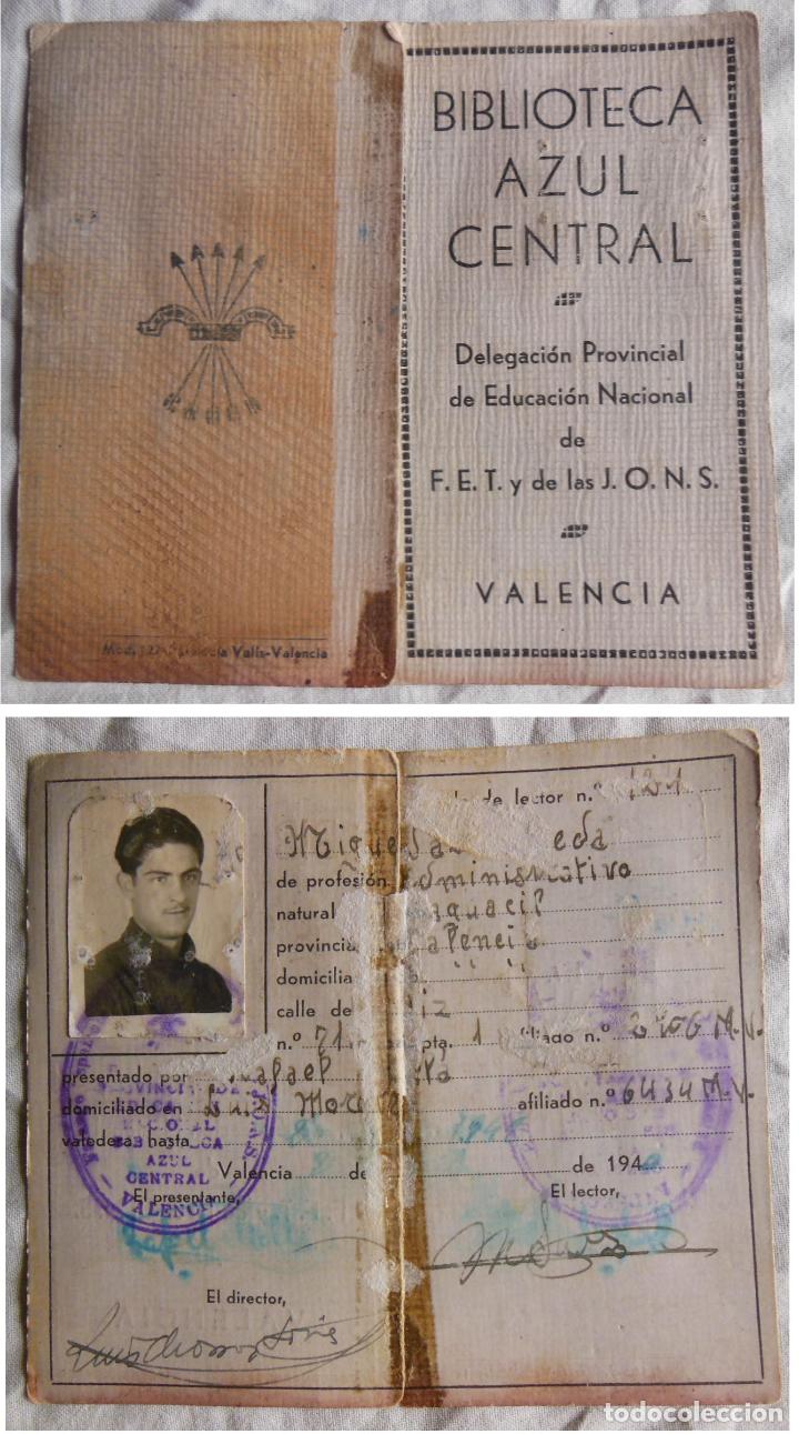 Documentos antigos: BIBLIOTECA AZUL CENTRAL. Delegaci&oacute;n Provincial Educaci&oacute;n Nacional.FET y de las JONS, Valencia. 1940