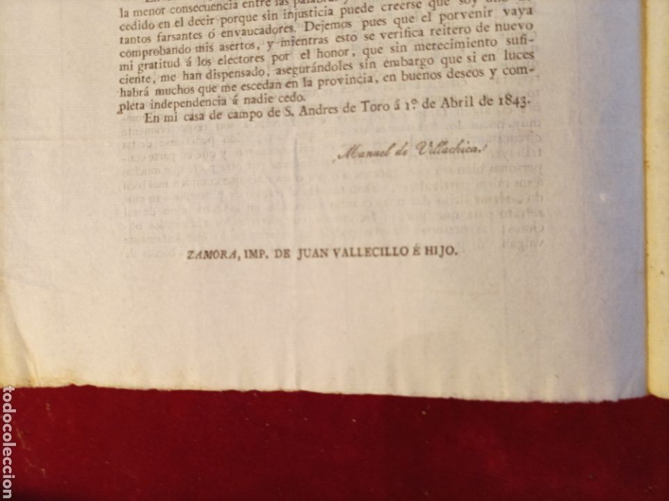 Documentos antiguos: Comunicado Zamoranos 1843 - Foto 2