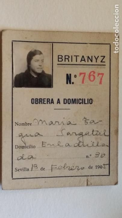 OBRERA A DOMICILIO 1945 BRITANYZ, SEVILLA
