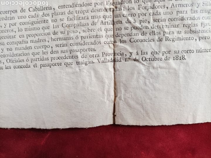 Documentos antiguos: Reglamento bagages Ej&eacute;rcito 1818 - Foto 3