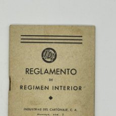 Documentos antiguos: ANTIGUO REGLAMENTO DE REGIMEN INTERIOR DEL CARTONAJE S.A. Lote 286912028