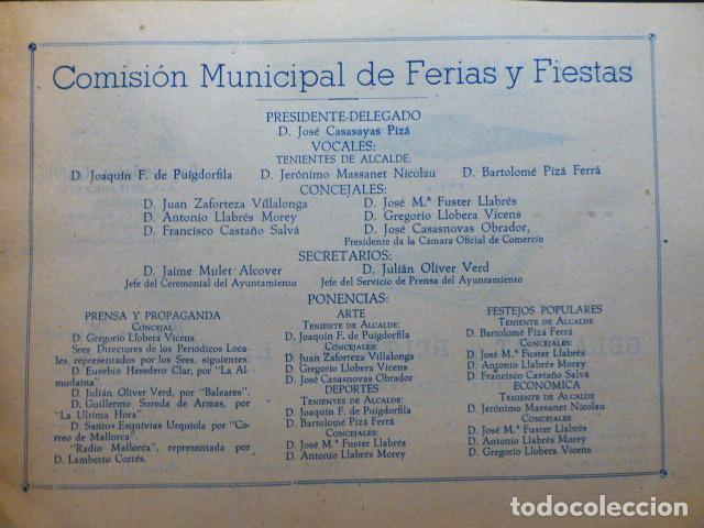 Documentos antiguos: PALMA DE MALLORCA 1950 PROGRAMA FERIAS Y FIESTAS DE PRIMAVERA - Foto 3