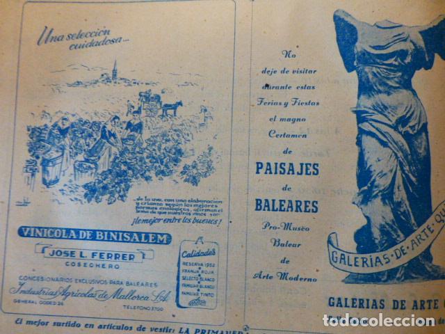 Documentos antiguos: PALMA DE MALLORCA 1950 PROGRAMA FERIAS Y FIESTAS DE PRIMAVERA - Foto 9