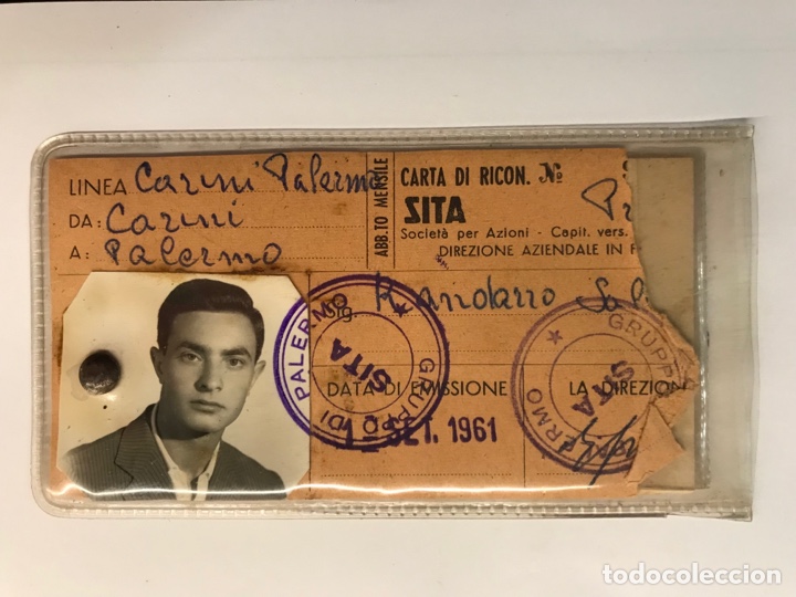 Documentos antiguos: PALERMO, Sicilia&hellip; Carnet Documento Billetes de transporte (a.1961)