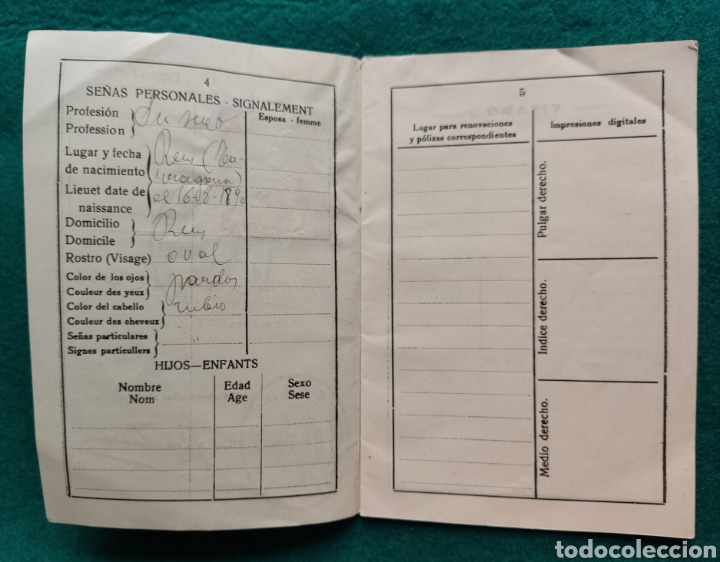 Documentos antiguos: PASAPORTE ESPA&Ntilde;A EXPEDIDO EN TARRAGONA 1930 - Foto 7