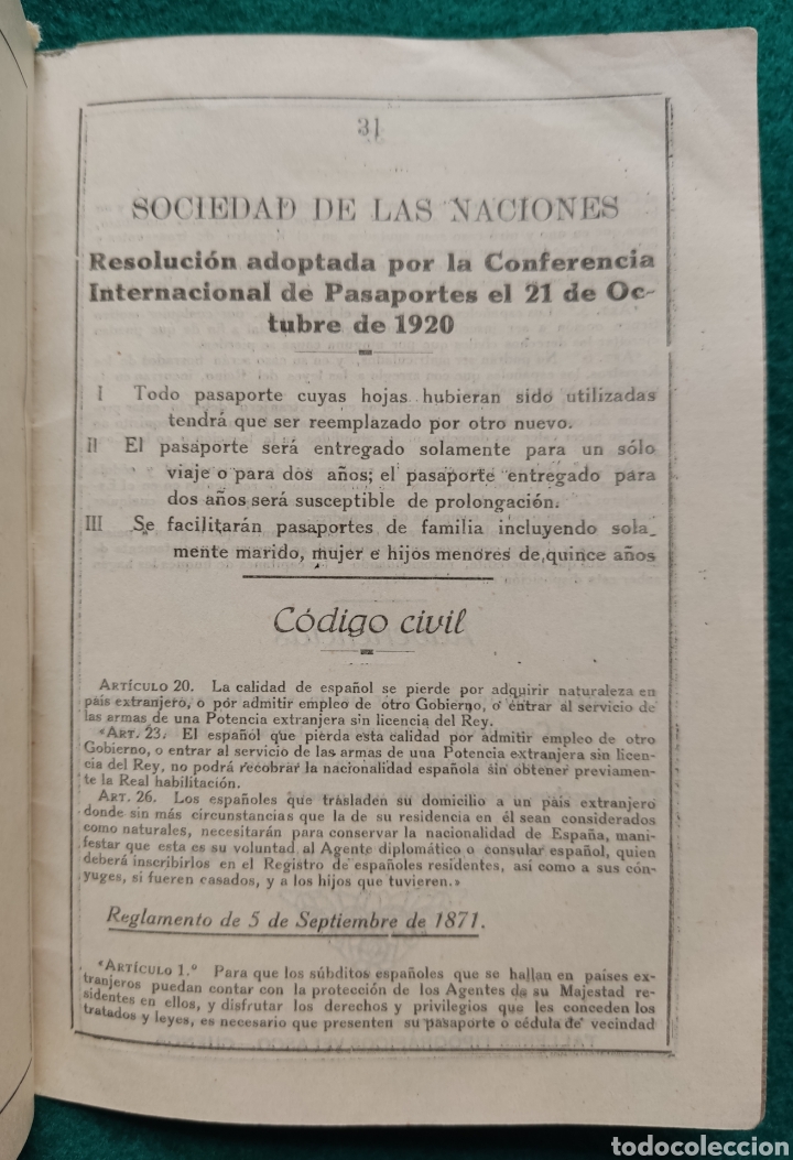 Documentos antiguos: PASAPORTE ESPA&Ntilde;A EXPEDIDO EN TARRAGONA 1930 - Foto 9