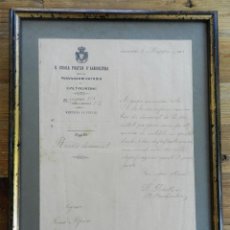 Documentos antiguos: CERTIFICADO DE LA R. SCUOLA PRATICA D´AGRICOLTURA, PER LA PROVINCIA DI CATANIA, MAYO DE 1902, MIDE E