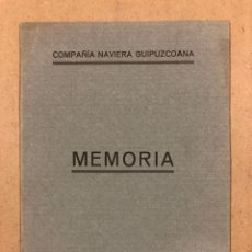 Documentos antiguos: COMPAÑÍA NAVIERA GUIPUZCOANA. MEMORIA JUNTA GENERAL ACCIONISTAS DE 1931.. Lote 292099178