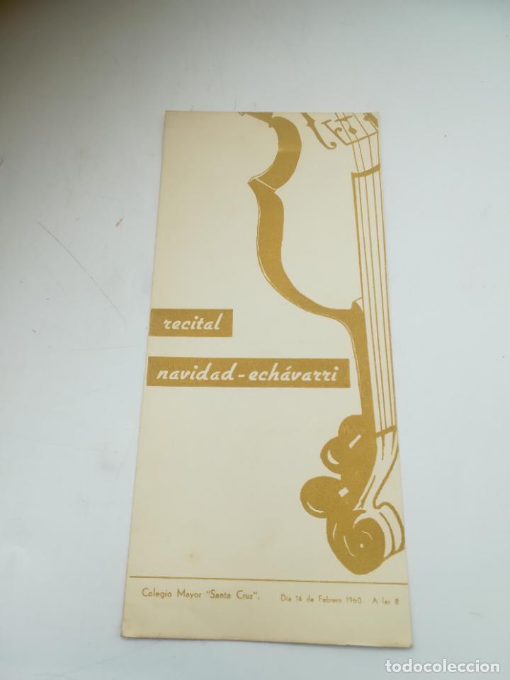 Old Documents: RECITAL NAVIDAD - ECH&Aacute;VARRI. COLEGIO MAYOR SANTA CRUZ. 1960. VALLADOLID. VER PROGRAMA.