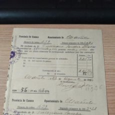 Documentos antiguos: AÑO 1924 - AYTO. CAÑETE (CUENCA) - RECIBO DE PAGO DE IMPUESTOS - MANUSCRITO. Lote 293366058