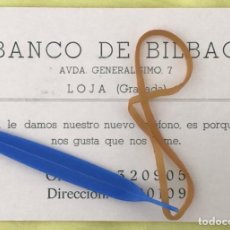 Documentos antiguos: BANCO DE BILBAO LOJA GRANADA, TARJETA DE VISITA AVENIDA GENERALÍSIMO. Lote 293510193