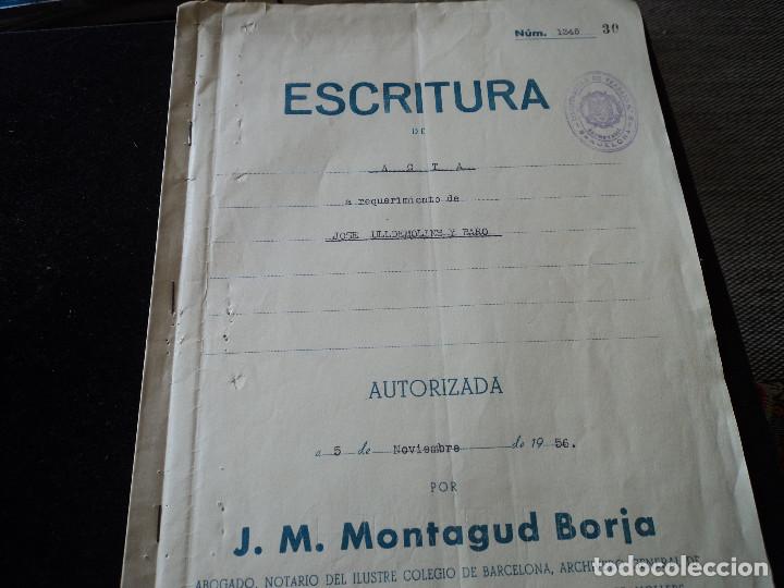 Documents Anciens: escritura acta para autentificar las manifestaciones que haran en mi presencia, granollers 1956