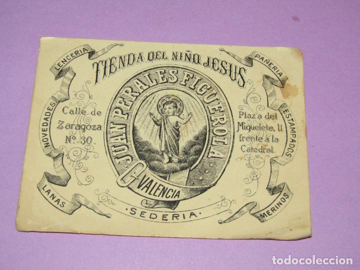 Documentos antiguos: Antiguo Tarjet&oacute;n TIENDA DEL NI&Ntilde;O JES&Uacute;S de Juan Perales Figuerola en Valencia