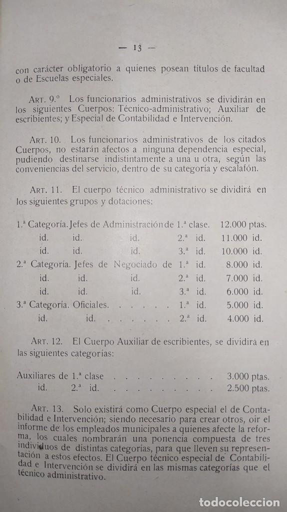 Documentos antiguos: Reglamento de funcionarios municipales de Sevilla 1925 - Foto 5