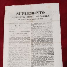 Documentos antiguos: DESAMORTIZACIÓN DE ESPARTERO ZAMORA 1844. Lote 298244223