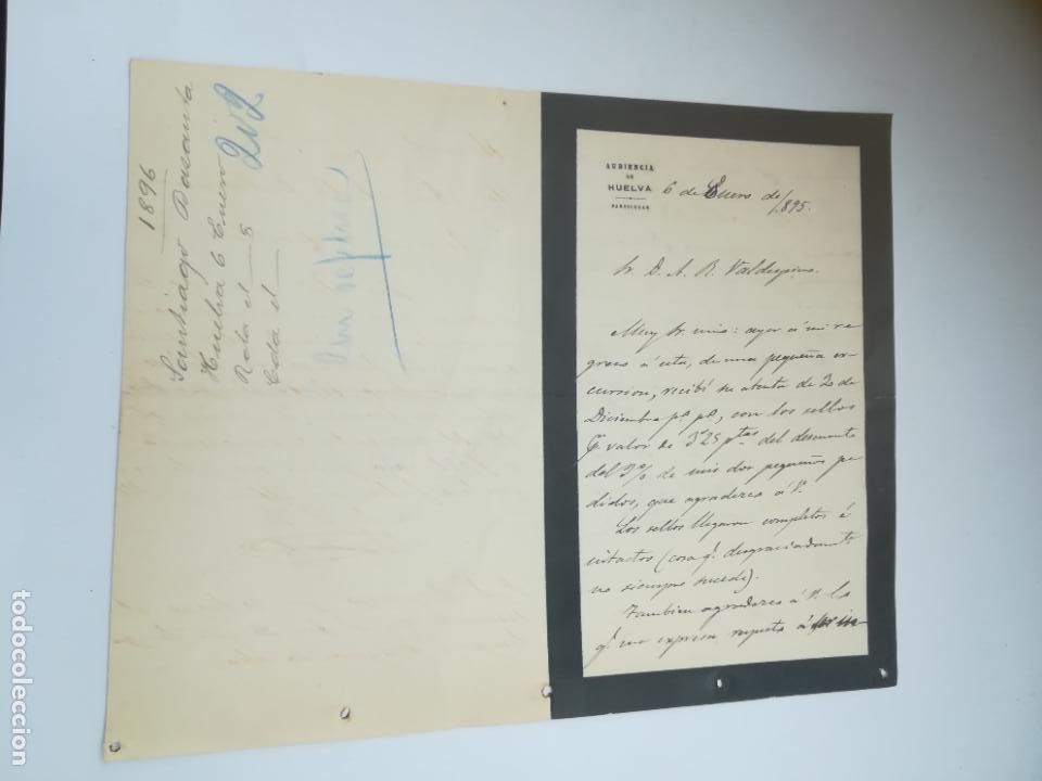 Old Documents: CIRCULAR. AUDENCIA DE HUELVA. 1895. PETICI&Oacute;N DE DESCUENTO EN PEDIDOS