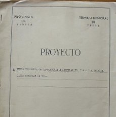 Documentos antiguos: YECLA. PROYECTO NUEVA INDUSTRIA DE CARPINTERÍA. CALLE FÁBRICAS 50. MEMORIA Y PLANOS. 32X24 CM. 1970.