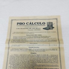 Documentos antiguos: HOJA PRO CÁLCULO. CALCULADORA DE BOLSILLO.. Lote 298801348