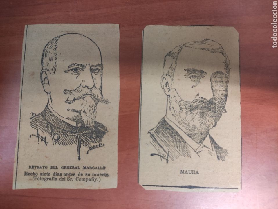 Documentos antiguos: RETRATO DEL GENERAL MARGALLO SIETE D&Iacute;AS ANTES DE SU MUERTE FOTOGRAF&Iacute;A DEL Sr. Compa&ntilde;y - MAURA 11,5x7