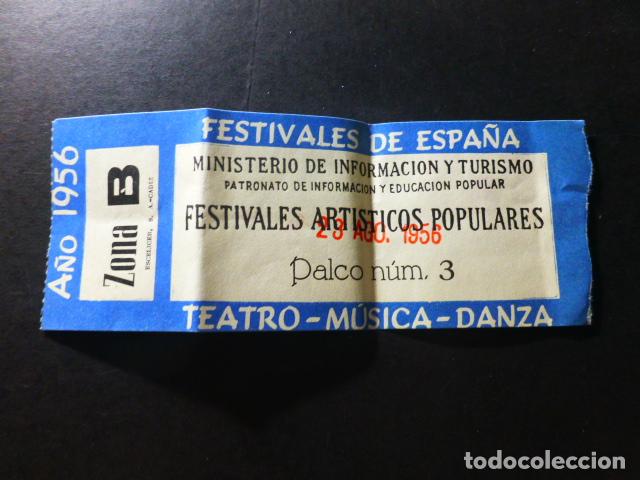 Alte Dokumente: CADIZ ENTRADA CONCIERTO FESTIVALES ARTISTICOS POPULARES 1956