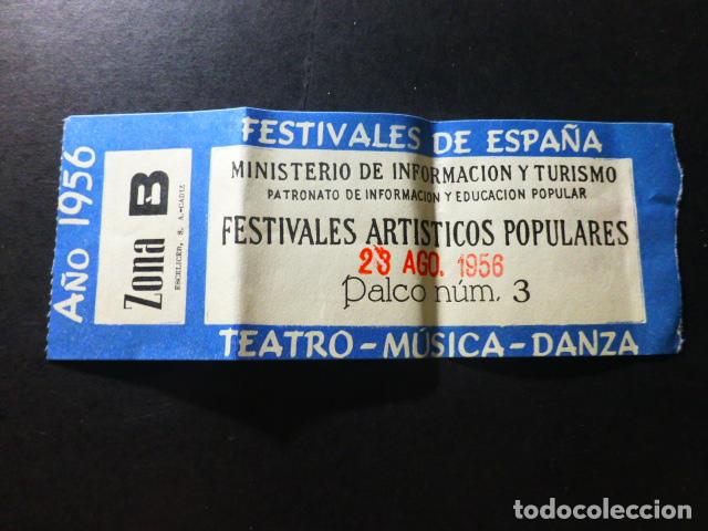Alte Dokumente: CADIZ ENTRADA CONCIERTO FESTIVALES ARTISTICOS POPULARES 1956