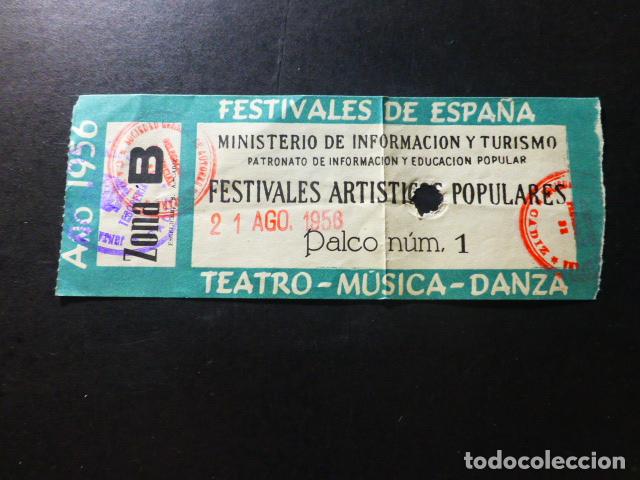 Alte Dokumente: CADIZ ENTRADA CONCIERTO FESTIVALES ARTISTICOS POPULARES 1956