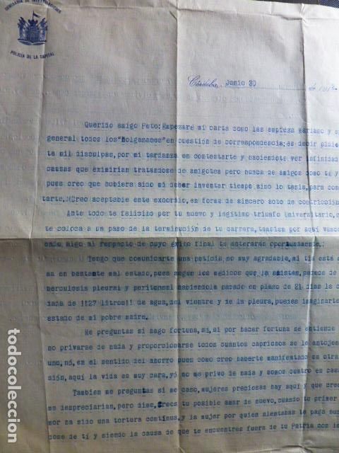 Alte Dokumente: CORDOBA COMISARIA DE INVESTIGACIONES POLICIA CARTA 1912