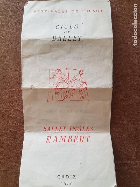 Old Documents: CADIZ FESTIVALES DE ESPA&Ntilde;A RAMBERT CICLO DE BALLET INGLES 1956