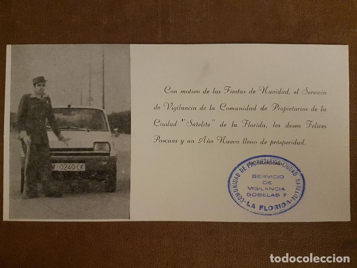 Alte Dokumente: MADRID LA FLORIDA SERVICIO SEGURIDAD VIGILANTES CON RENAULT FELICITACI&Oacute;N A&Ntilde;OS 70 11 X 21,5 CTMS