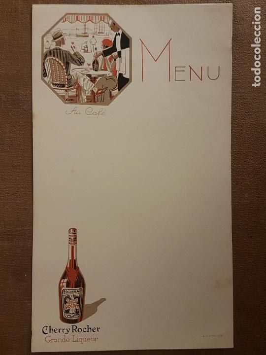 Documentos antiguos: MENU PUBLICIDAD ICOR CHERRY ART DECO - Foto 1