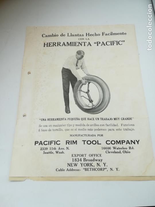 Documents Anciens: PUBLICIDAD Y FACTURA. HERRAMIENTAS. PACIFI RIM TOOL COMPANY. NUEVA YORK. 1924. VER