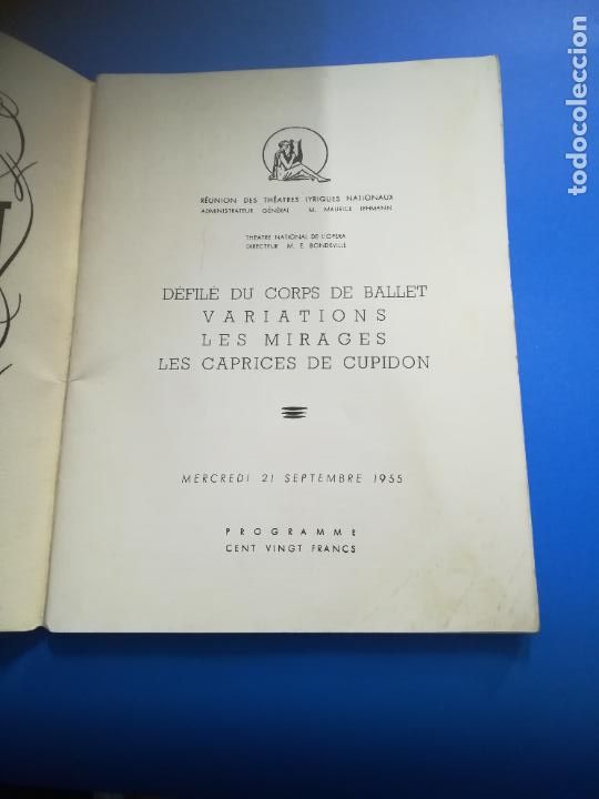 Documentos antiguos: THEATRE NATIONAL DE LOPERA. 1955. PROGRAMACION, INFORMACION. EN FRANC&Eacute;S - Foto 2