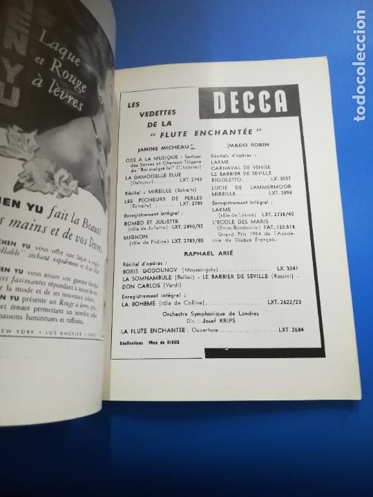 Documentos antiguos: THEATRE NATIONAL DE LOPERA. 1955. PROGRAMACION, INFORMACION. EN FRANC&Eacute;S - Foto 9