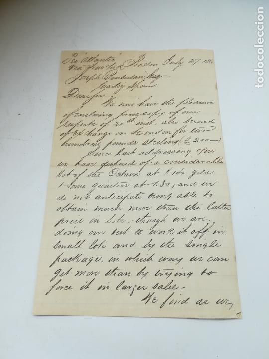 Old Documents: CARTA A JOSEPH BENSUSAN. 1866. HENRY C.BROOKS. VAPOR ATLANTIC.