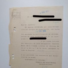 Documentos antiguos: RESOLUCION DEL COLEGIO OFICIAL DE ARQUITECTOS DE LOGROÑO. AÑO 1958. TDKP19B
